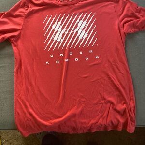 Under Armour Red Short-Sleeve Performance Tee with White Logo